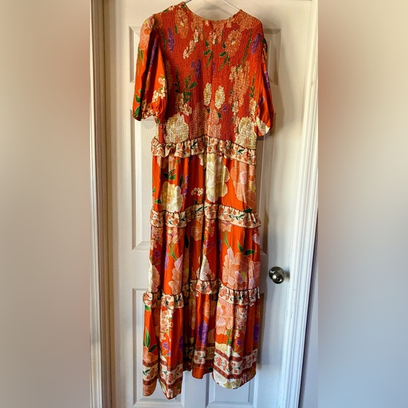 Farm Rio x Anthropologie Smocked Bodice Tiered Maxi Dress XL - Picture 4 of 5
